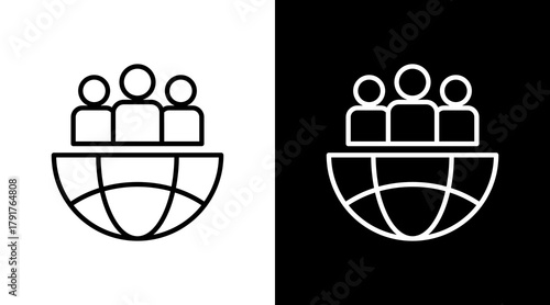 Diversity & Inclusion White Icon Set Design