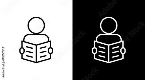 Self-Paced Learning White Icon Set Design