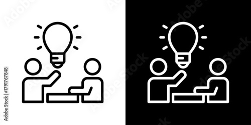 Innovation Icon Set. Clean Line Design With Light And Dark Versions For Versatile Use. 