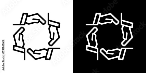 Together Icon Set. Clean Line Design With Light And Dark Versions For Versatile Use. 