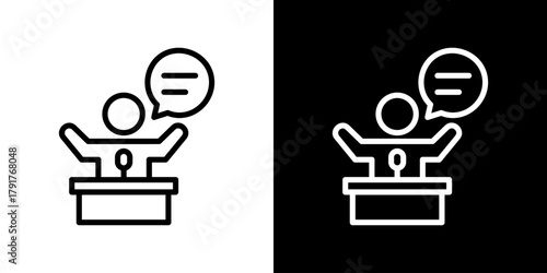 Speaker Icon Set. Clean Line Design With Light And Dark Versions For Versatile Use. 