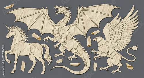 Mythical Creatures A Dragon, Griffin, and Unicorn Collection