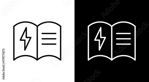 Flash Learning White Icon Set Design