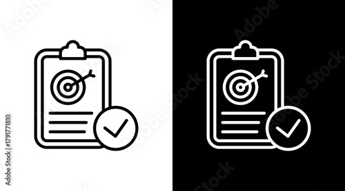 Goal Tracker White Icon Set Design