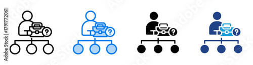 Job position icon set multiple style collection