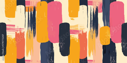 Abstrakcyjny wzór z pociągnięciami pędzla w żywych kolorach, idealny do projektów graficznych i tła.
