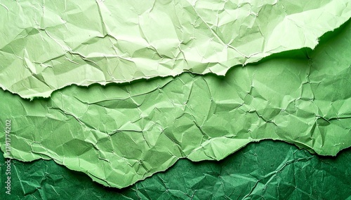 紙のテクスチャ素材（緑、黄緑）クラフト、図工イメージ