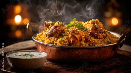 Delicious chicken biryani indian food cuisine photography
