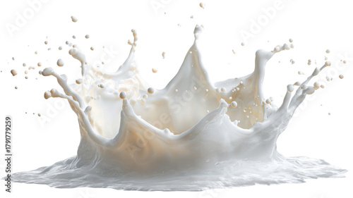 Dynamic Milk Splash Crown Isolated on white Background