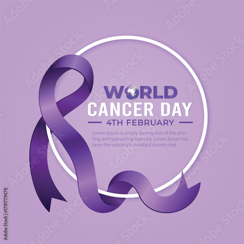 World Cancer Day Purple Ribbon Awareness Campaign