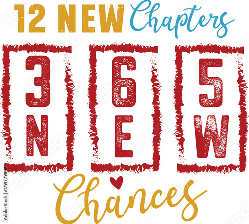 12 New Chapters 365 New Chances SVG Design