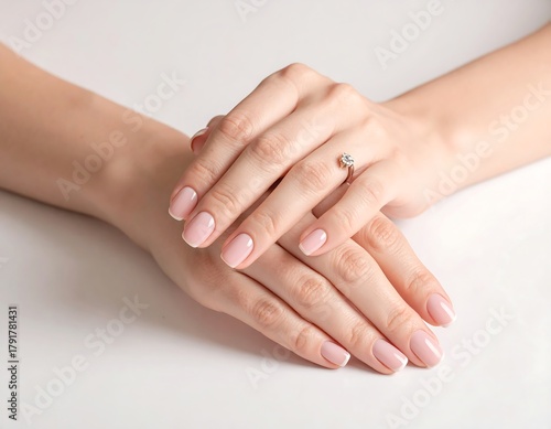 Wallpaper Mural Close-up of delicate hands, one wearing a diamond engagement ring Torontodigital.ca