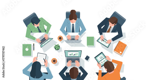 Diverse Business Team Collaborating in a Modern Meeting Room Strategy Planning and Innovation