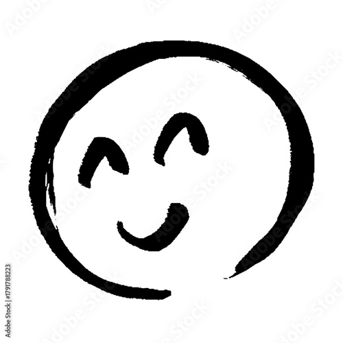 かわいらしい表情の手書き顔マークイラストセット