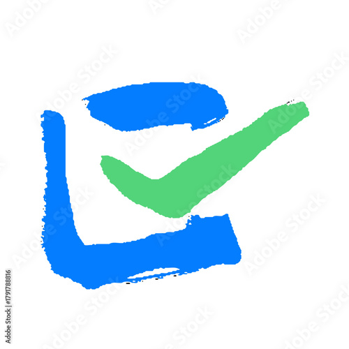 手描きで描かれたシンプルなチェックマークイラスト