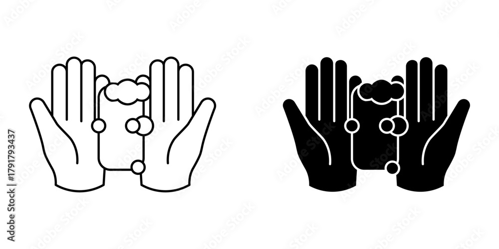 Fototapeta premium icon washing both hands icon vector