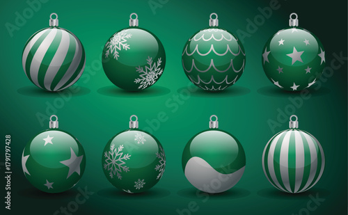 Green Christmas balls Decorations