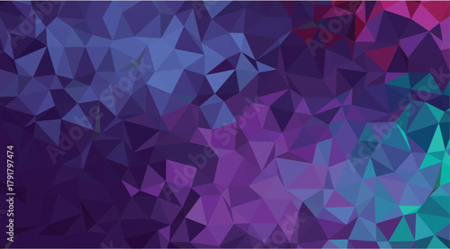 Dark Purple Low Poly Geometric Night Sky Background