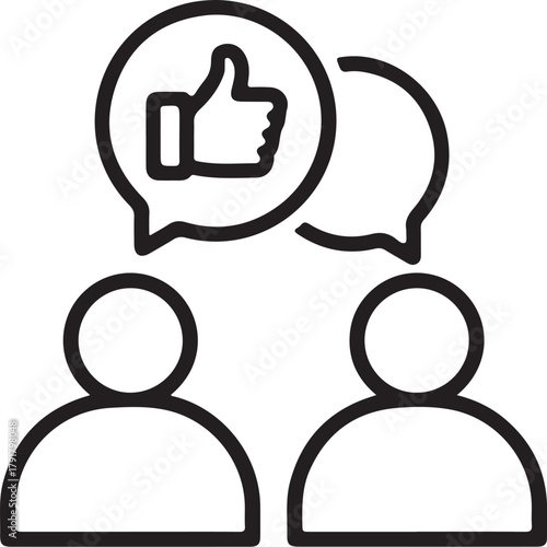 Socialized icon, representing communication and feedback