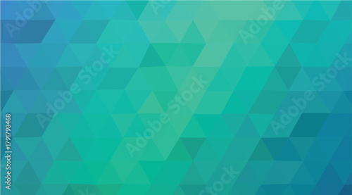 Geometric Blue Cyan Low Poly Triangles Background