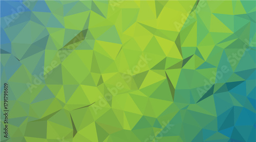 Textured Geometric Low Poly Lime Green Blue Background