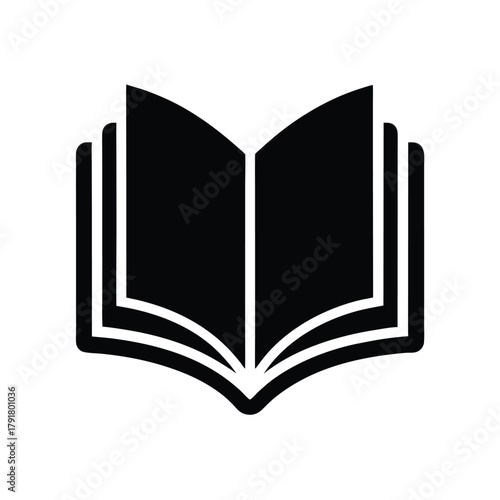 Minimal Open Book Icon Vector Illustration