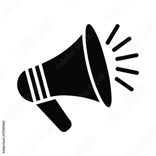 Minimalist Megaphone With Sound Lines Icon Vector Illustration