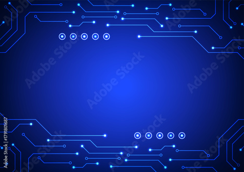 Digital technology circuit background. Futuristic circuit board data cyber and network concept. Design for microchip and system.