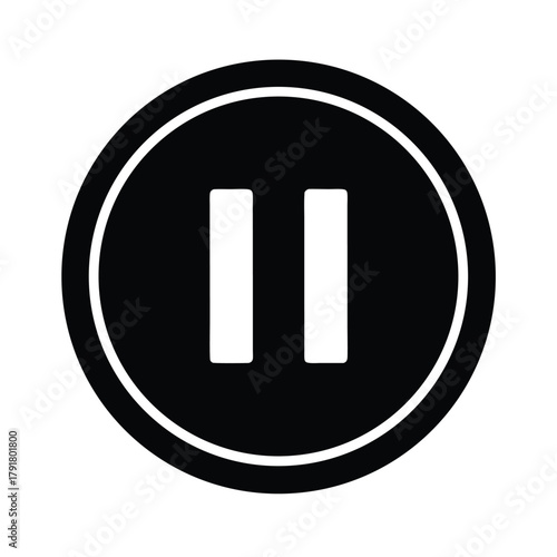 Pause Button Icon Vector Illustration