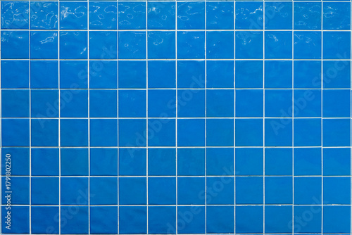 Blue ceramic tile background. Old vintage ceramic tiles in green to decorate the kitchen or bathroom 