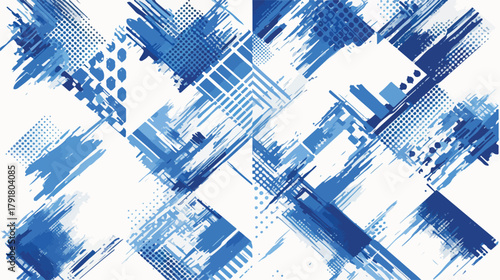 추상적인 파란색과 흰색의 기하학적 패턴, 텍스처, 디지털 아트, 현대적인 디자인