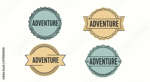 Adventure Badges - Vintage Style for Travel and Outdoor Enthusiasts.