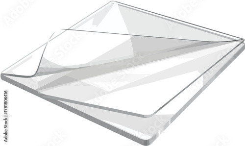 투명한 플라스틱 시트가 겹쳐져 있는 깨끗하고 현대적인 모습의 추상적인 배경