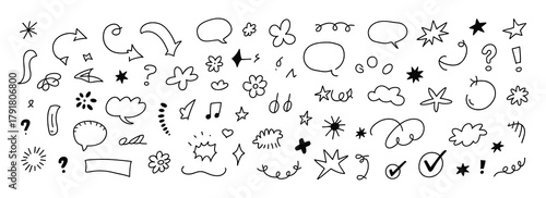 Hand Drawn Doodle Elements Collection sketch drawing