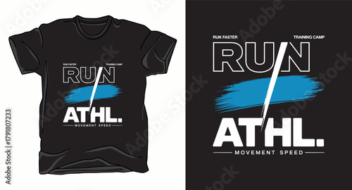 Run faster typography graphic vector art t-shirt design print