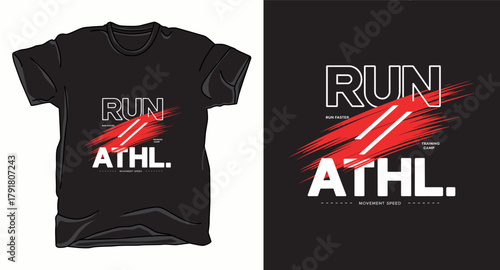 Run faster typography graphic vector art t-shirt design print