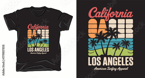 California beach graphic vector art t-shirt design print