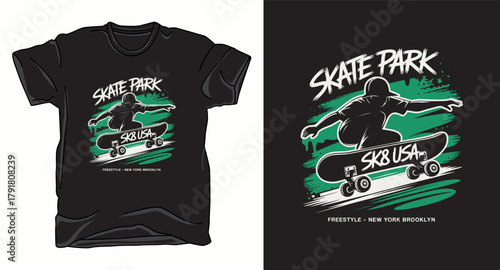 Skate board graphic vector art t-shirt design print