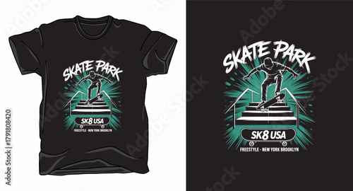 Skate board graphic vector art t-shirt design print