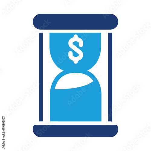 Hourglass with Dollar colored icon vector design good for web or mobile app