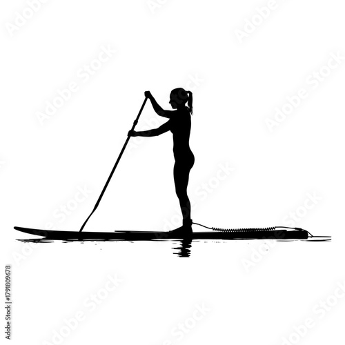 Paddleboarding woman silhouette