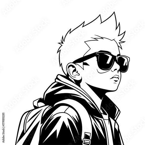 Guy in sunglasses and hoodie