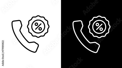 Phone Call  White Icon Set Design