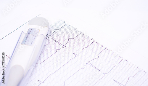 heart rhythm ekg note on paper doctors use to analyze heart disease treatment illustration on a white background