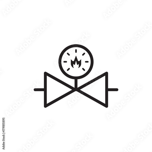 Gas pressure regulator icon symbolizing controlled flow and pressure reduction, representing specialized oil and gas utility equipment, modern energy systems, and fluid dynamics control.