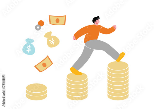 収入を増やして行く男性