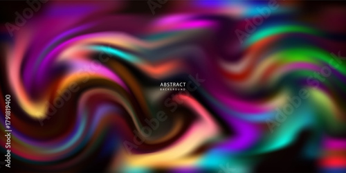 Abstract Colorful Swirl Background With Neon Lights And Smooth Gradient Waves For Creative Design