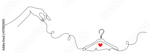 One continuous drawing of hanger sign.Vector illustration eps 10