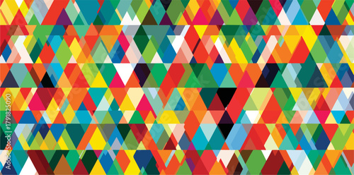 다채로운 기하학적 패턴이 겹쳐져 만들어내는 시각적 즐거움과 역동적인 에너지