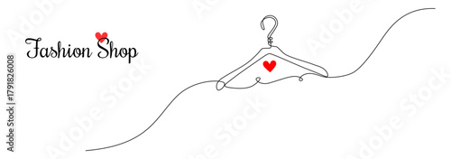 One continuous drawing of hanger sign.Vector illustration eps 10